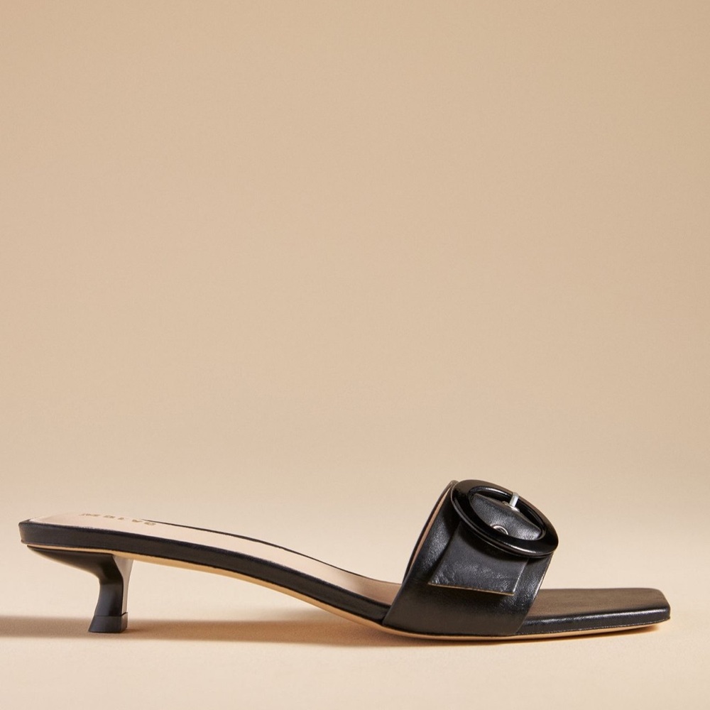 *Anthropologie Maeve Buckle Kitten Heels